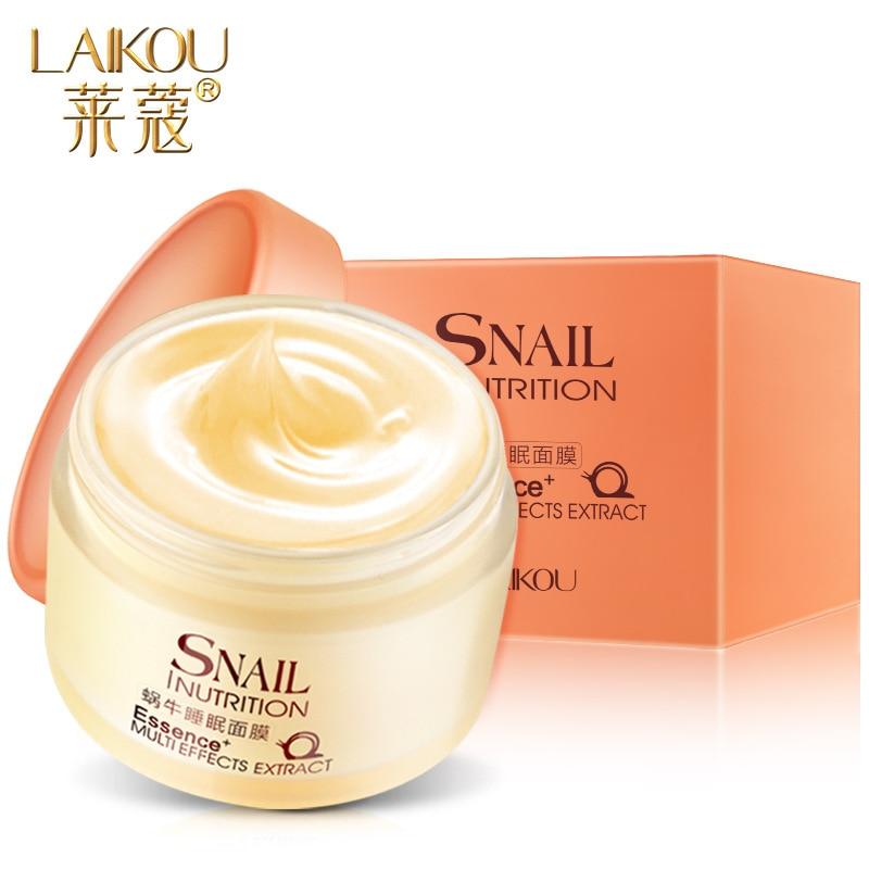 LAIKOU 75g Snail Sleeping Mask for Face Anti Wrinkle Anti Aging Snail Face Reduce Freckles Acne and Spot Remover Face Mask