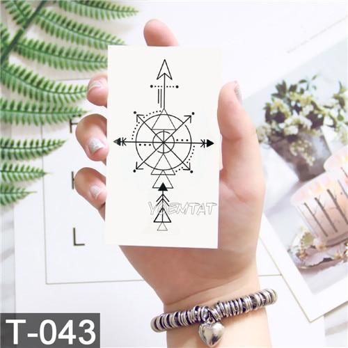 Geometry cool Temporary Tattoo Sticker Women Minimalist lines pattern Body Art New Design Fake Men Tattoos