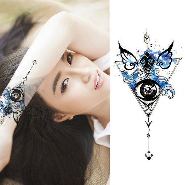 1 Pieces/set Small Full Flower Arm Temporary Waterproof Tattoo Stickers Fox Owl for Women Men Body Art