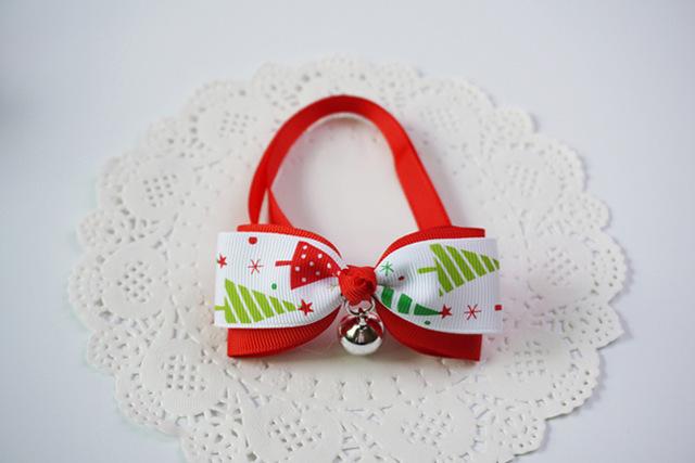 1 Pieces Cute Christmas Pet Supplies Handmade Ribbon Dog Bow Ties 8 Colors Cat Neck Tie Dog Accessories