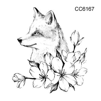 Rocooart Black White Style Tattoo Sticker Tree Taty Flower Temporary Tattoo Sticker For Body Art Tatouage Wolf Space Fake Tattoo