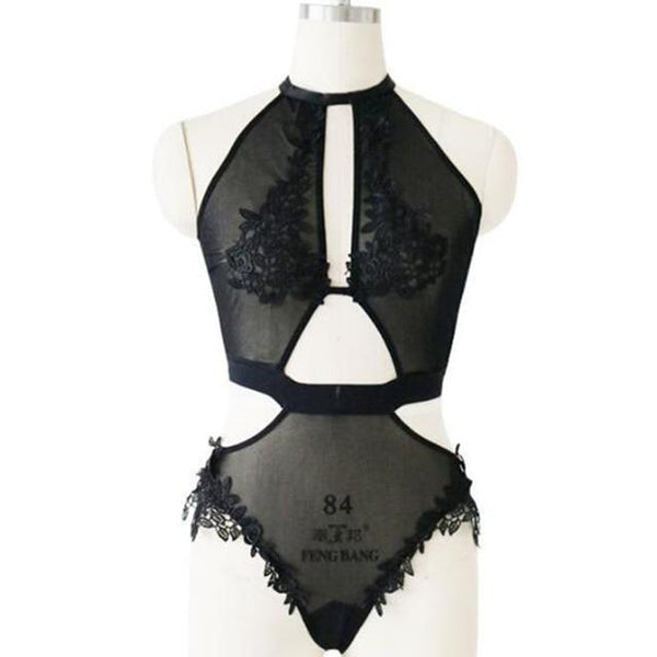 Sexy Lingerie Mesh Women 2018 One Piece XXXL Lace Babydoll O Neck Sleepwear Sexy Hot Erotic Costumes Porn Lenceria Sex Backless