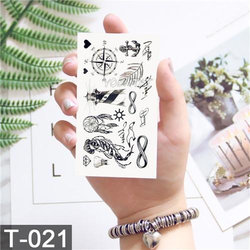 Geometric Planet Temporary Tattoo For Children Girl Moon Forest Waterproof Fake Black Tattoo Stickers Kids Women Ear Tatoos