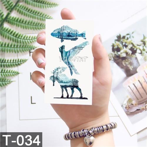 Geometric Planet Temporary Tattoo For Children Girl Moon Forest Waterproof Fake Black Tattoo Stickers Kids Women Ear Tatoos