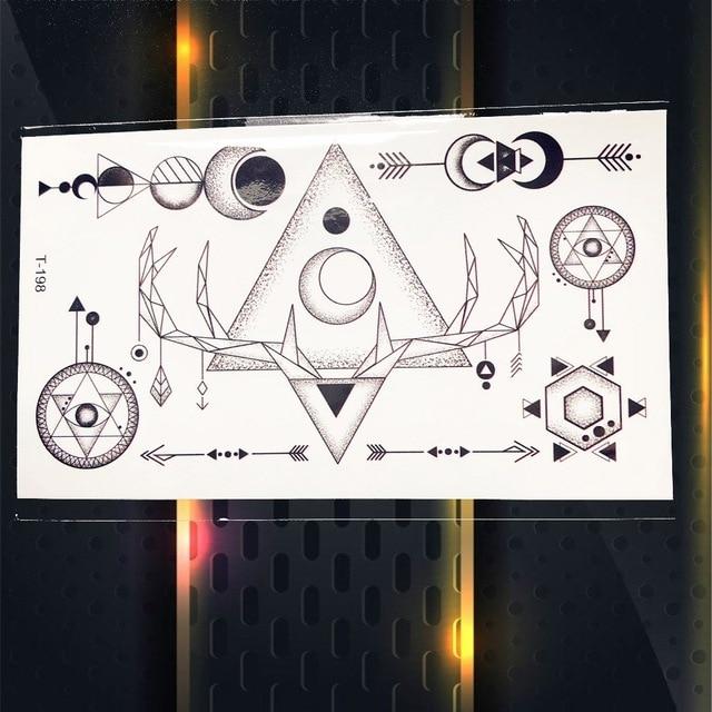Cute Cosmos Temporary Tattoo Sticker For Children Body Art Fake Black Water Transfer Tattoo Universe Planet Pattern Tatoos Women