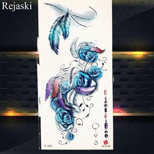 Watercolor Dream Catcher Temporary Tattoo Stickers Women Body Arm Art Painting Flash Tatto Girl Waist Feather Fake Tattoo Tribal
