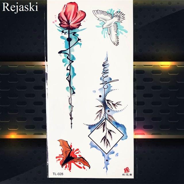 Watercolor Dream Catcher Temporary Tattoo Stickers Women Body Arm Art Painting Flash Tatto Girl Waist Feather Fake Tattoo Tribal