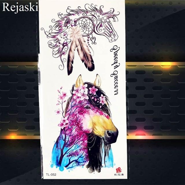 Watercolor Dream Catcher Temporary Tattoo Stickers Women Body Arm Art Painting Flash Tatto Girl Waist Feather Fake Tattoo Tribal