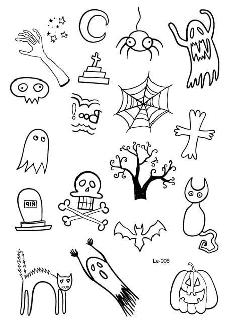 Rocooart Halloween Luminous Tattoo Ghost Taty For Kids Fake Tattoo Witch Glowing in Dark Waterproof Temporary Tattoo Stickers