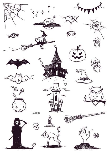 Rocooart Halloween Luminous Tattoo Ghost Taty For Kids Fake Tattoo Witch Glowing in Dark Waterproof Temporary Tattoo Stickers