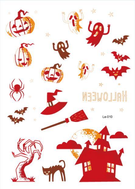 Rocooart Halloween Luminous Tattoo Ghost Taty For Kids Fake Tattoo Witch Glowing in Dark Waterproof Temporary Tattoo Stickers