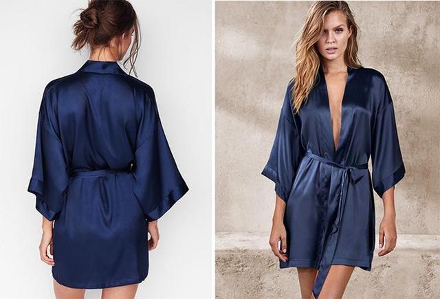 Summer Champagne Chinese Bride Wedding Robe Satin Sleepwear Women Nightgown Sexy Nightdress Lady Kimono Bathrobe Gown Negligee