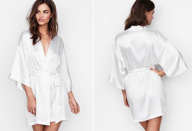 Summer Champagne Chinese Bride Wedding Robe Satin Sleepwear Women Nightgown Sexy Nightdress Lady Kimono Bathrobe Gown Negligee