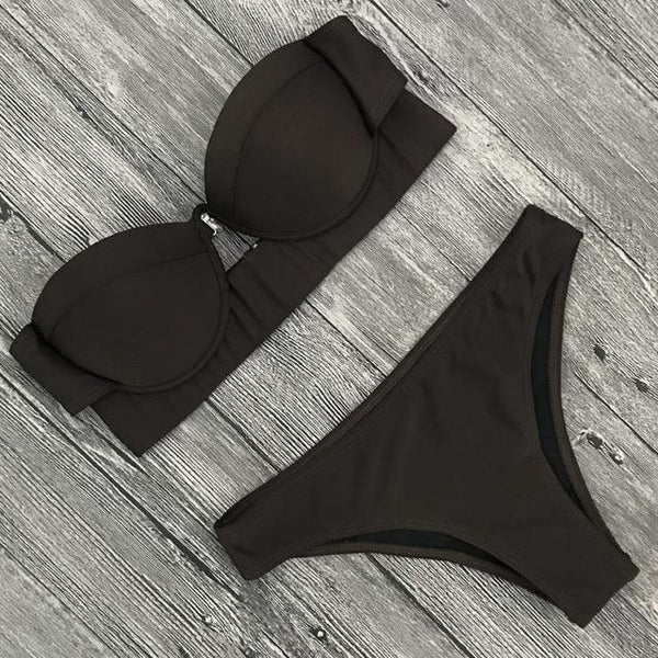 TeLaura 2018 Sexy Bikini Swimwear Women Swimsuit Push Up Bandage Bikini Set Hollow Out Beachwear Biquini Bathing Suit Female