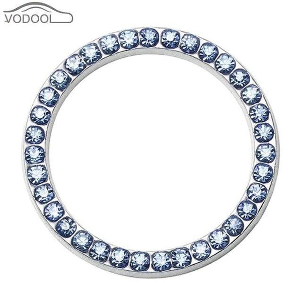 40mm/1.57" Auto Car Bling Decorative Accessories Automobiles Start Switch Button Decorative Diamond Rhinestone Ring Circle Trim