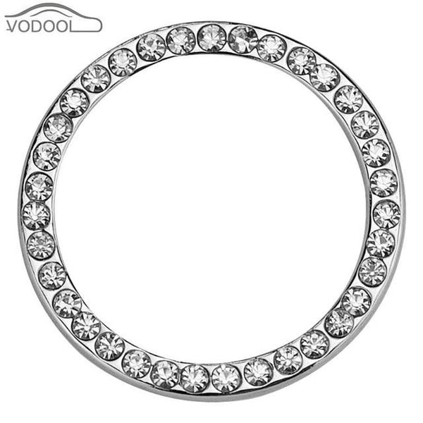 40mm/1.57" Auto Car Bling Decorative Accessories Automobiles Start Switch Button Decorative Diamond Rhinestone Ring Circle Trim