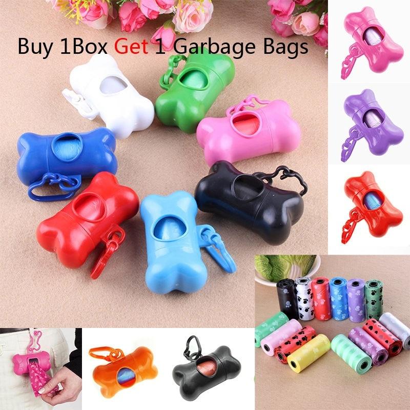 Dispenser Dog Bone Case Up Shape Bags Waste Box Poo Clean Holder Pet Garbage