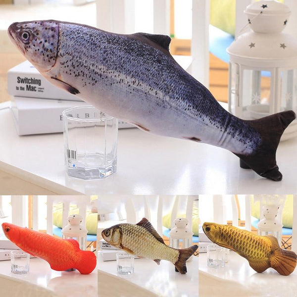 1PC Creative Pet Cat Kitten Chewing Cat Toys Catnip Stuffed Fish Interactive Kitten Product 20cm 30cm 40cm four sizes