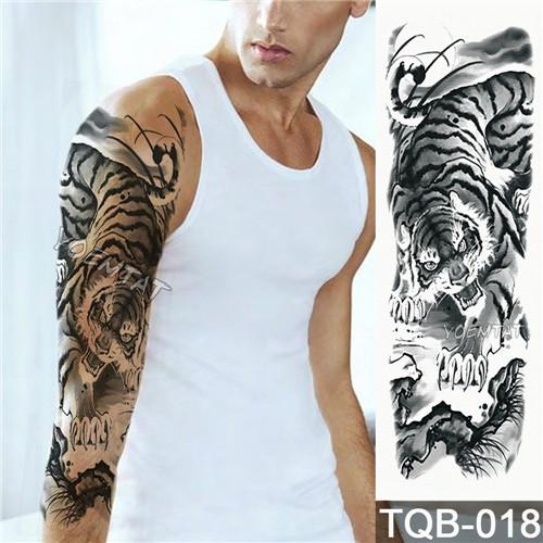 NEW 48*17cm Full Flower Arm Tattoo Sticker Praying Roses Text Skull Temporary Body paint Water Transfer fake Tatoo sleeve