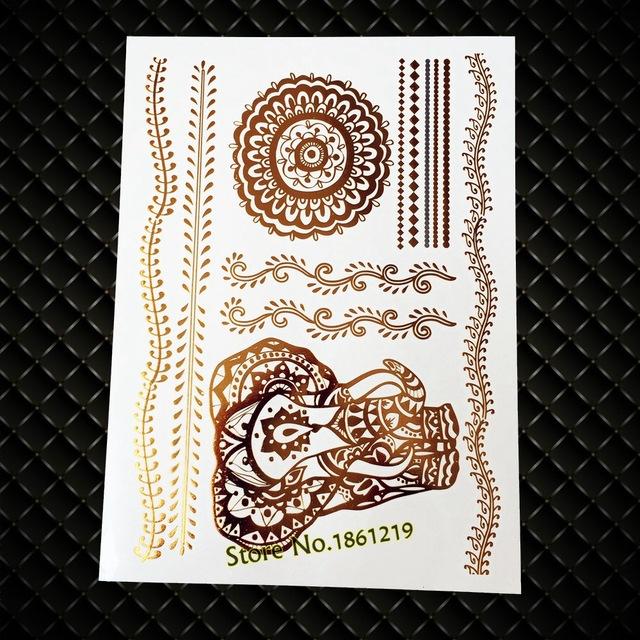 Gold Sun Silver Moon Temporary Tattoo Stickers Women Kids Body Art Star Feather Golden Metallic Water Transfer Flash Tatoo Child