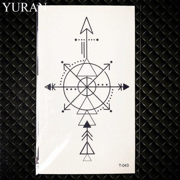Black Round Planet Moon Elk Earth Water Transfer Tattoo Flower Women Kids Temporary Tattoo Sticker Mountain Fake Tatoo Men Decal