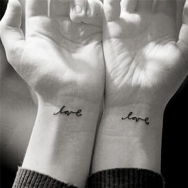 HC1068 Waterproof Fake Tattoo Harajuku Letter Love Pattern Design Water Transfer Temporary Tatto Sticker Women Sexy Wrist Tattoo