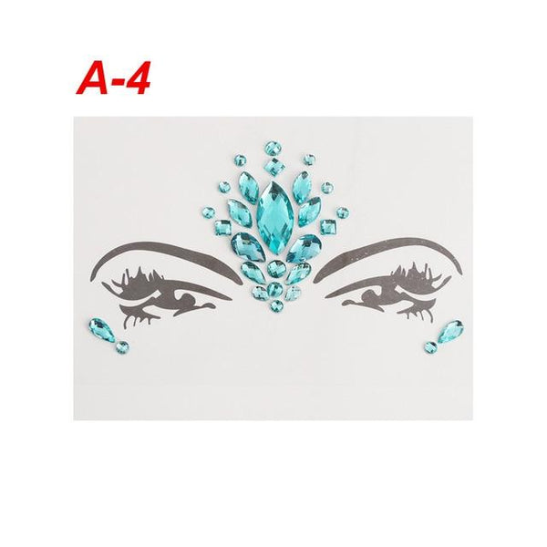 Adhesive Face Gems Rhinestone Temporary Tattoo Jewels Festival Party Body Glitter Stickers Makeup Temporary Tattoos Stickers