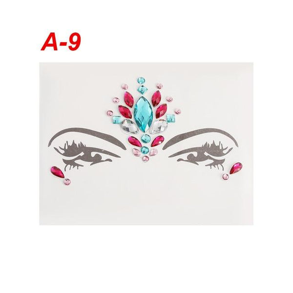 Adhesive Face Gems Rhinestone Temporary Tattoo Jewels Festival Party Body Glitter Stickers Makeup Temporary Tattoos Stickers