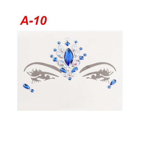 Adhesive Face Gems Rhinestone Temporary Tattoo Jewels Festival Party Body Glitter Stickers Makeup Temporary Tattoos Stickers