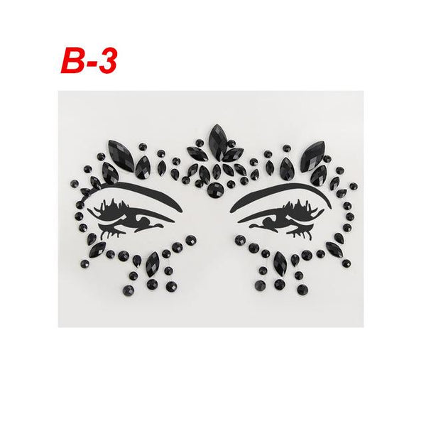 Adhesive Face Gems Rhinestone Temporary Tattoo Jewels Festival Party Body Glitter Stickers Makeup Temporary Tattoos Stickers