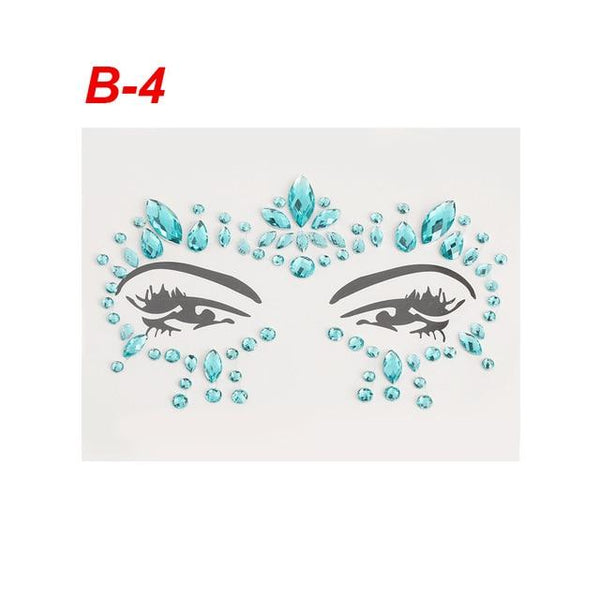 Adhesive Face Gems Rhinestone Temporary Tattoo Jewels Festival Party Body Glitter Stickers Makeup Temporary Tattoos Stickers