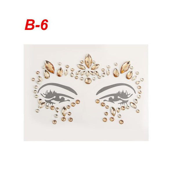 Adhesive Face Gems Rhinestone Temporary Tattoo Jewels Festival Party Body Glitter Stickers Makeup Temporary Tattoos Stickers