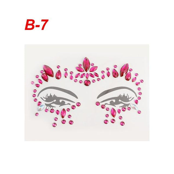 Adhesive Face Gems Rhinestone Temporary Tattoo Jewels Festival Party Body Glitter Stickers Makeup Temporary Tattoos Stickers