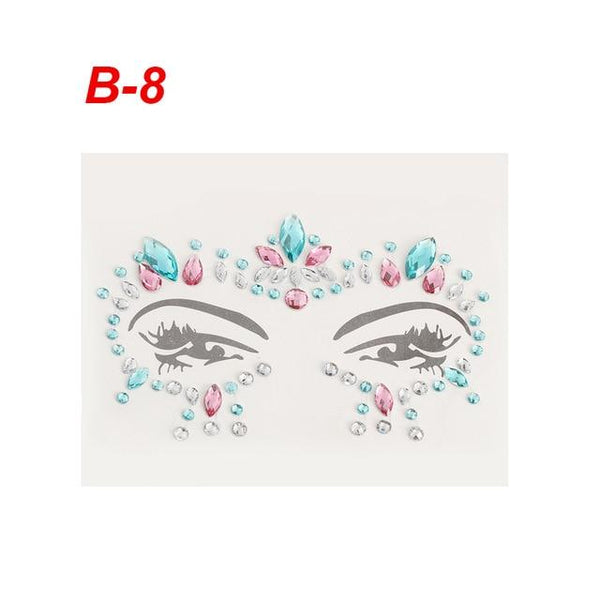 Adhesive Face Gems Rhinestone Temporary Tattoo Jewels Festival Party Body Glitter Stickers Makeup Temporary Tattoos Stickers