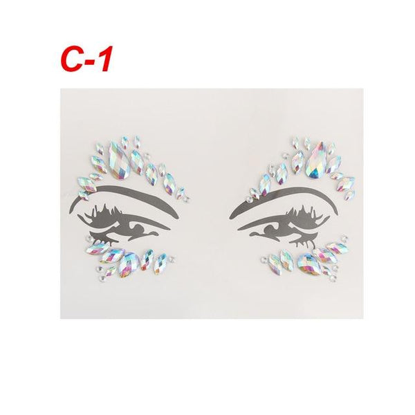 Adhesive Face Gems Rhinestone Temporary Tattoo Jewels Festival Party Body Glitter Stickers Makeup Temporary Tattoos Stickers