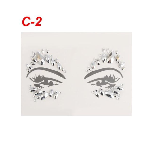 Adhesive Face Gems Rhinestone Temporary Tattoo Jewels Festival Party Body Glitter Stickers Makeup Temporary Tattoos Stickers