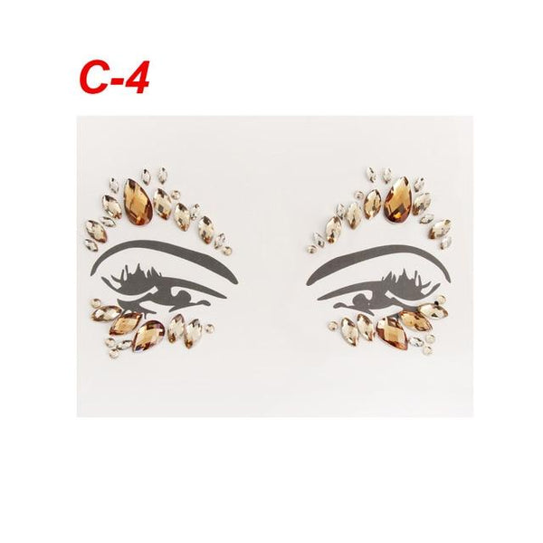 Adhesive Face Gems Rhinestone Temporary Tattoo Jewels Festival Party Body Glitter Stickers Makeup Temporary Tattoos Stickers