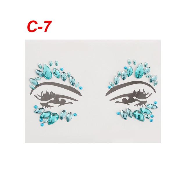 Adhesive Face Gems Rhinestone Temporary Tattoo Jewels Festival Party Body Glitter Stickers Makeup Temporary Tattoos Stickers