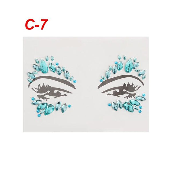 Adhesive Face Gems Rhinestone Temporary Tattoo Jewels Festival Party Body Glitter Stickers Makeup Temporary Tattoos Stickers