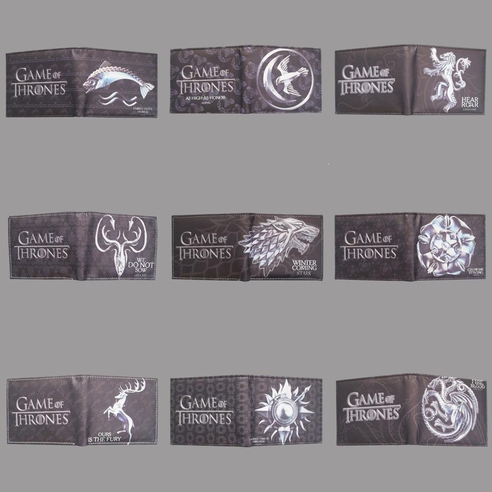 Hot Sale Game of Thrones Short Wallets Movie Anime Card and Photo Holder Purse PU Leather Wallet