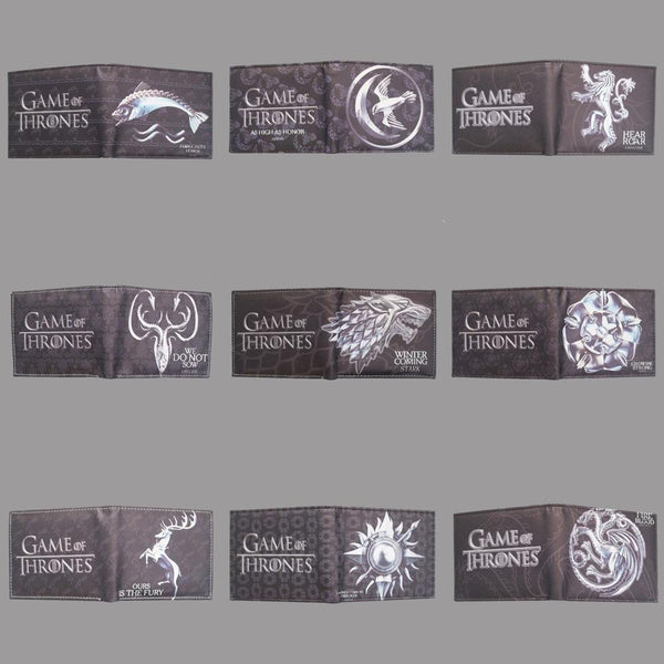Hot Sale Game of Thrones Short Wallets Movie Anime Card and Photo Holder Purse PU Leather Wallet