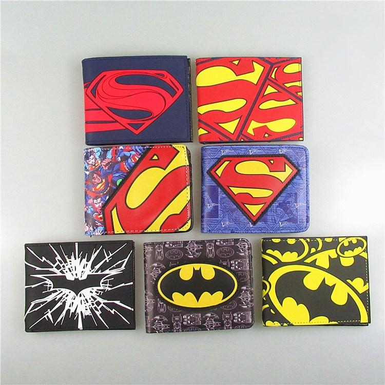 DC Comics Superhero Batman VS Superman Short Wallets Anime Card and Photo Holder Purse Cartoon Wallet Kids Birthday Gift