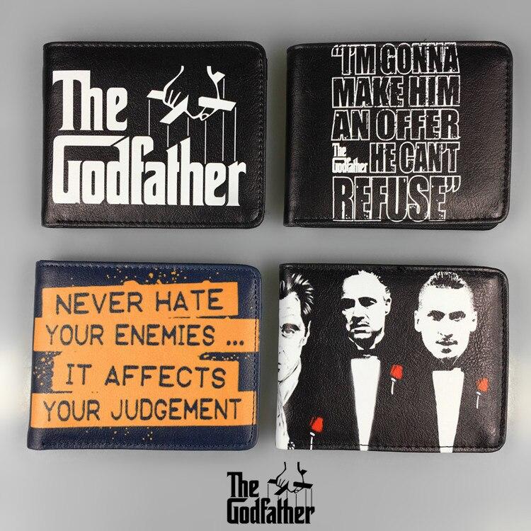 Classic Movie The Godfather Le Parrain Anime Short Wallets with Card and Photo Holder Bifold Unisex Purse for Men and Women