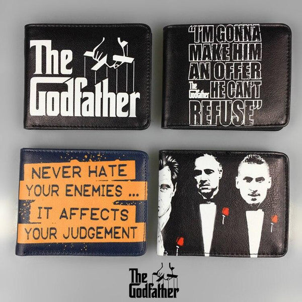 Classic Movie The Godfather Le Parrain Anime Short Wallets with Card and Photo Holder Bifold Unisex Purse for Men and Women