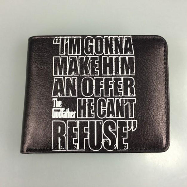 Classic Movie The Godfather Le Parrain Anime Short Wallets with Card and Photo Holder Bifold Unisex Purse for Men and Women
