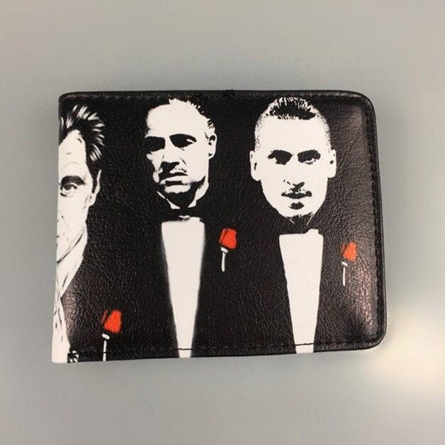 Classic Movie The Godfather Le Parrain Anime Short Wallets with Card and Photo Holder Bifold Unisex Purse for Men and Women