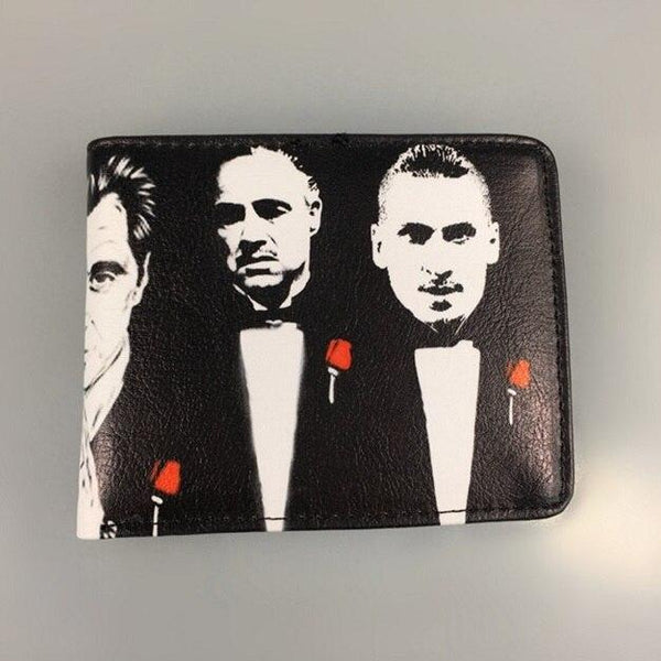 Classic Movie The Godfather Le Parrain Anime Short Wallets with Card and Photo Holder Bifold Unisex Purse for Men and Women