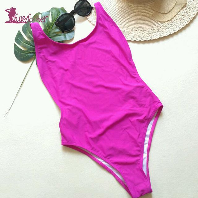 Lurehooker Sexy Halter One Piece Swimsuit Solid Thong Bodysuits Swimwear Wire Free Beach Bathing Suit Swimwears Women Push Up