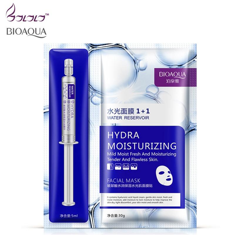 new arrival hyaluronic acid moisturizing essence + facial mask sheet BIOAQUA masks beauty skin care face mask set hydra moisture