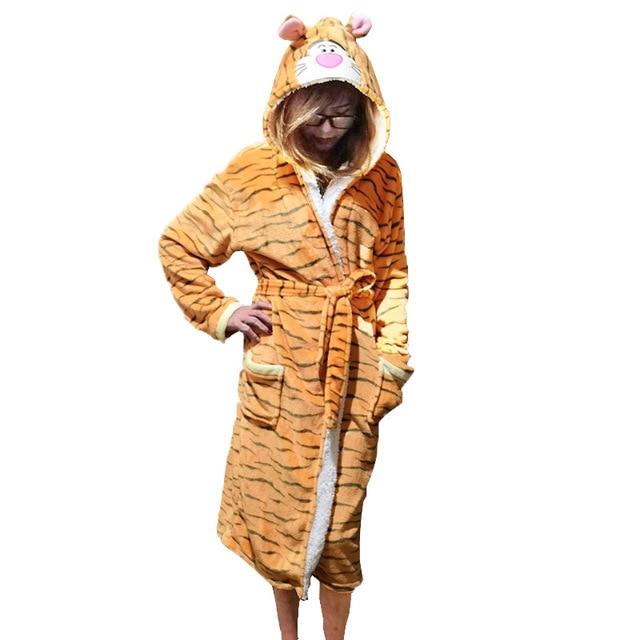 Unisex Animal Sleepwear Robe Sleep Cute Nightgown unicorn Stich night robe Bathrobe Winter Homewear Dressing Gowns For Women Men
